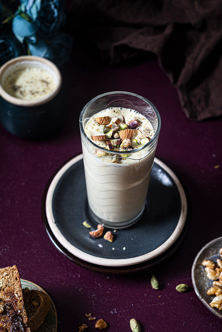 Apple and nut milk shake