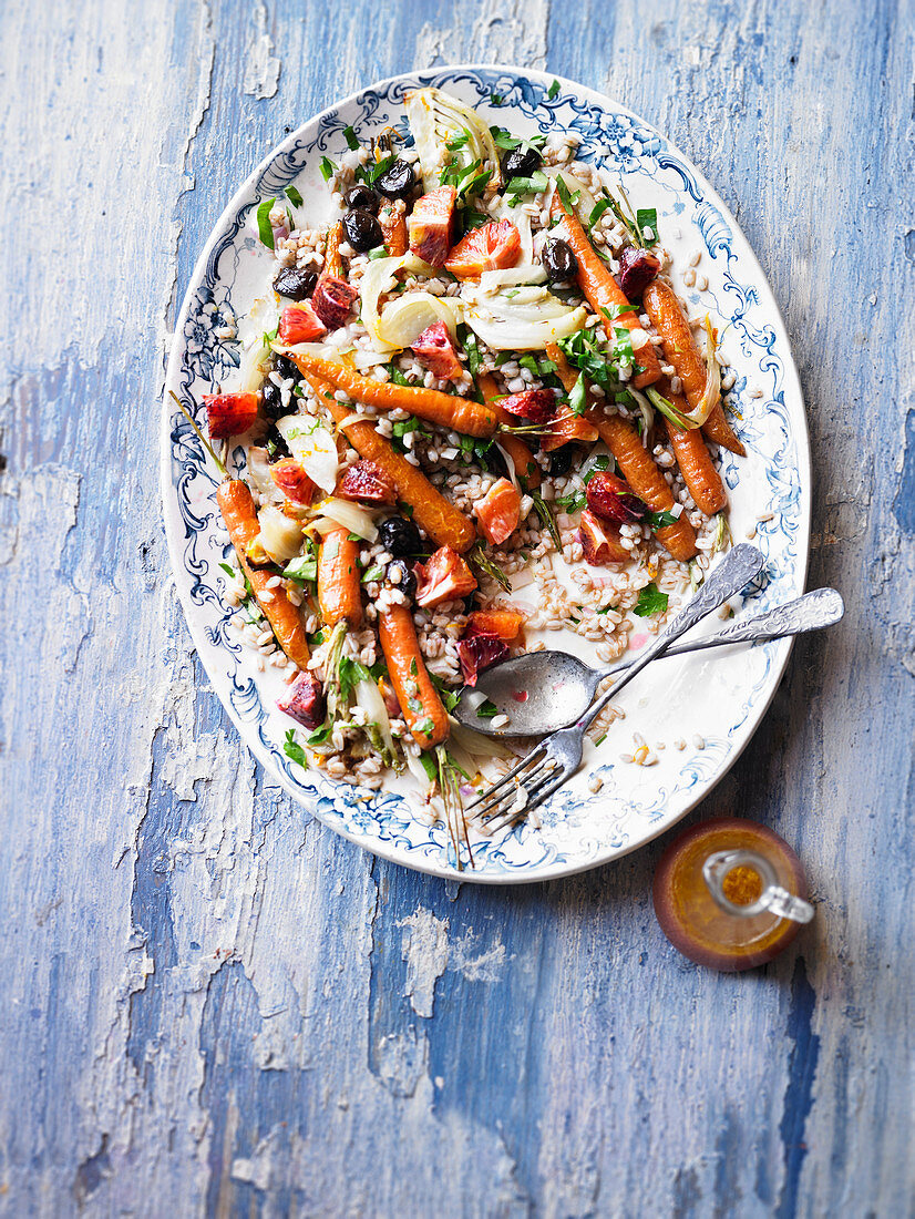 Dinkelsalat mit Gemüse