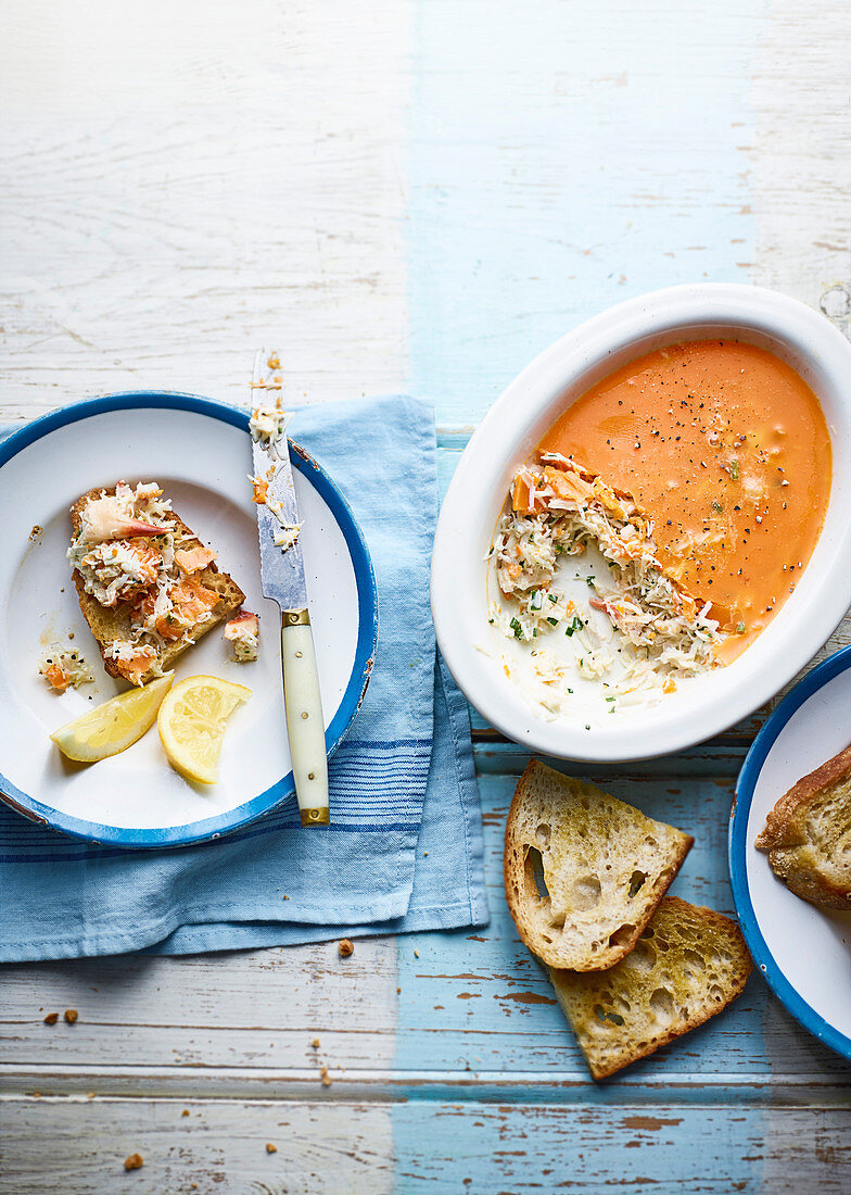 Potted Crab mit Röstbrot