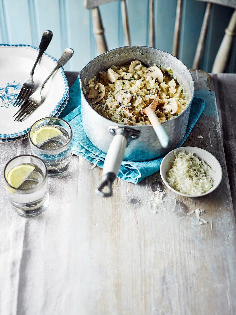 Hähnchen-Pilz-Risotto