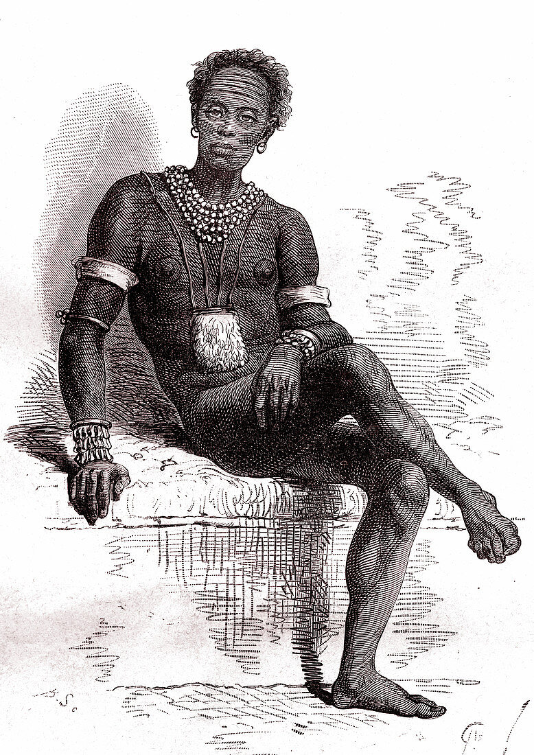 Nuer Chief, 19th Century illustration