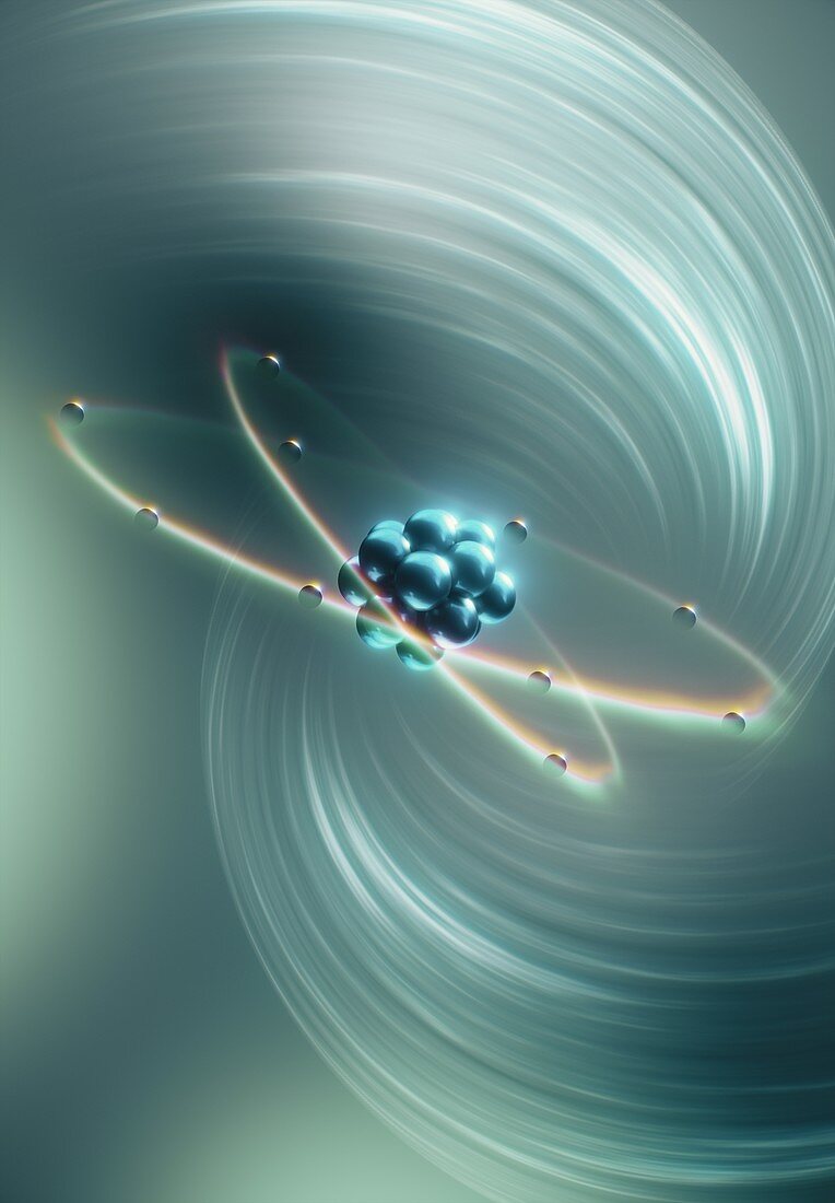 Neon atom, illustration