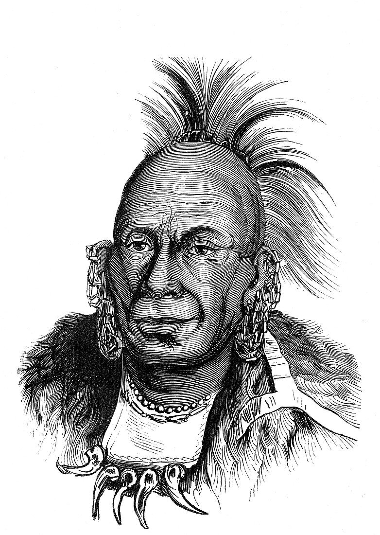 Native American man, 19th Century illustration