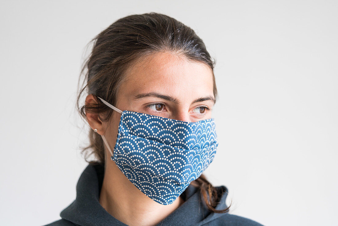 Woman wearing face mask