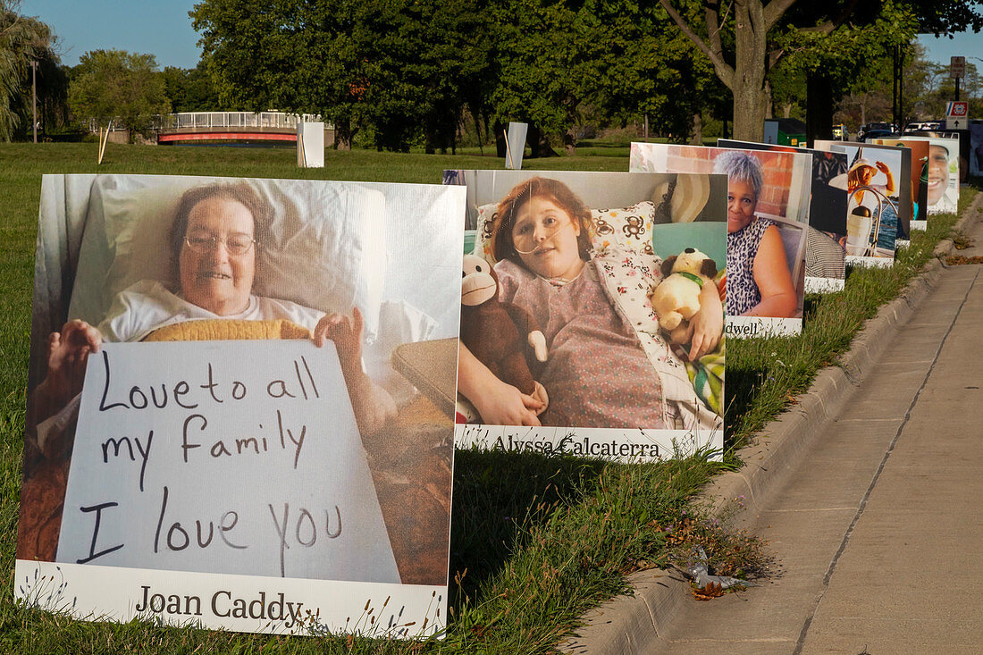 Memorial to Covid-19 victims, Detroit, USA