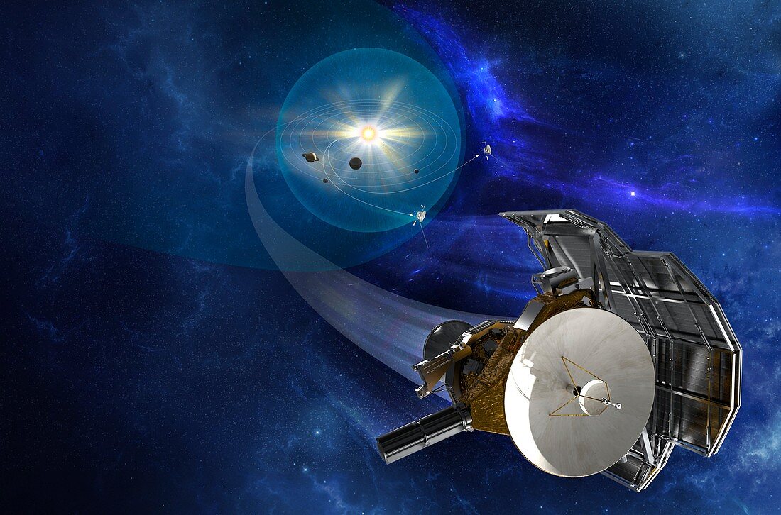 Voyager spacecraft beyond the solar system, illustration