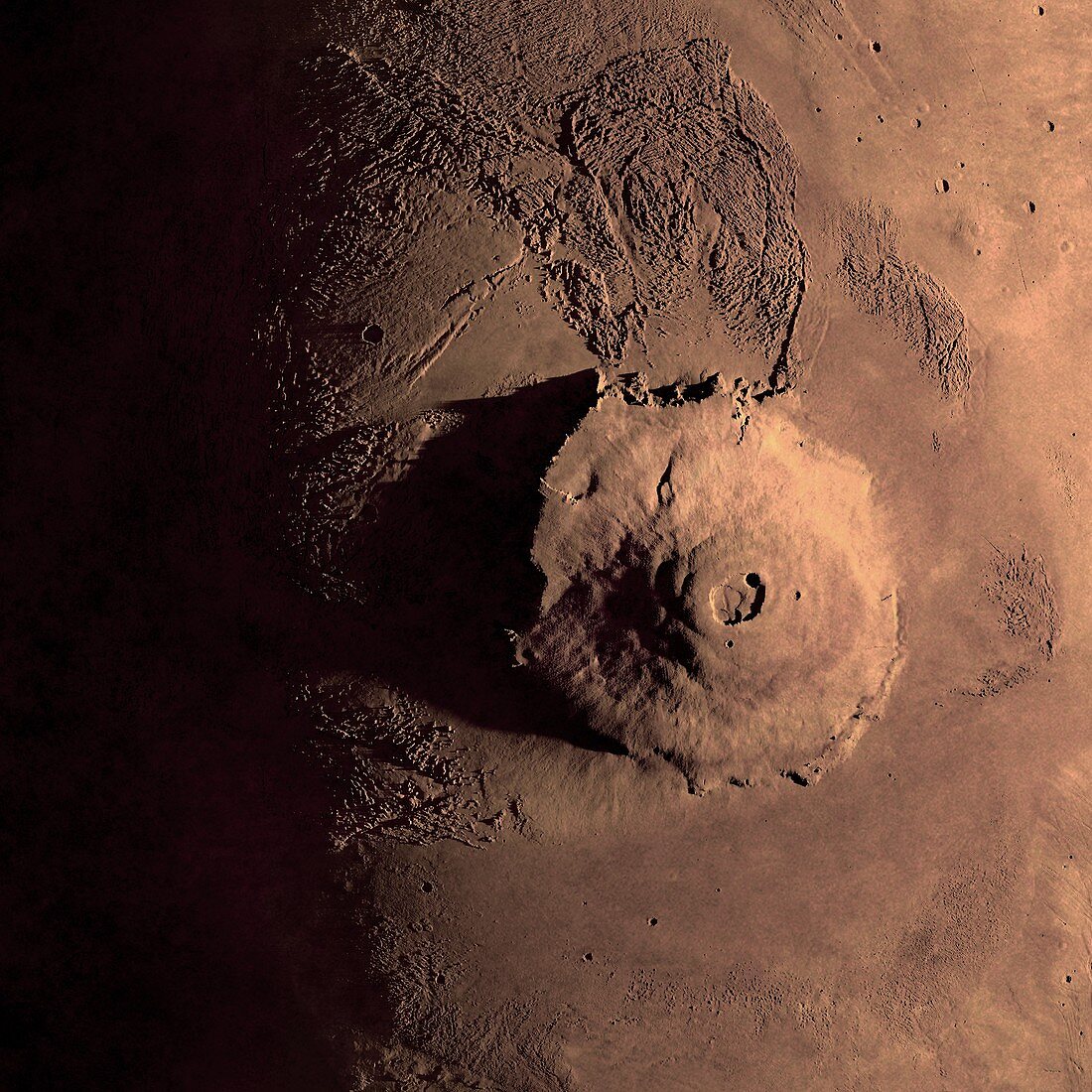 Olympus Mons, Mars, illustration