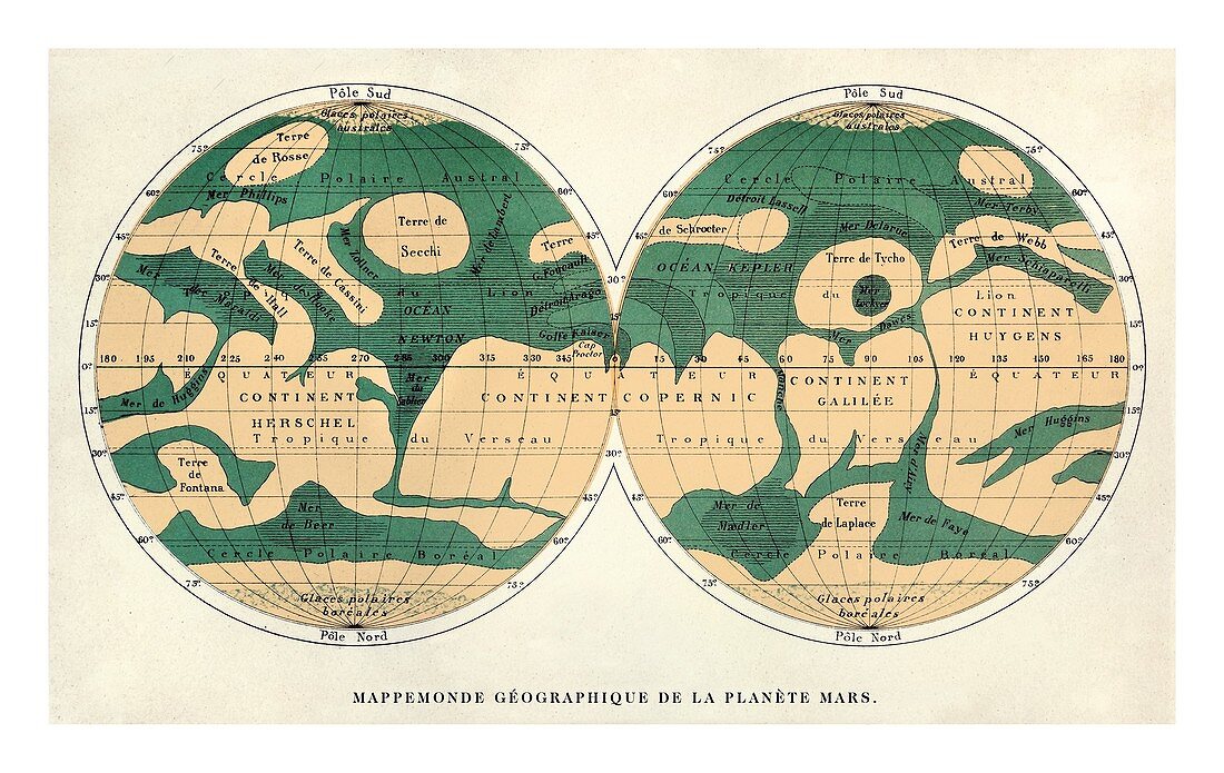 Mars map, 1962