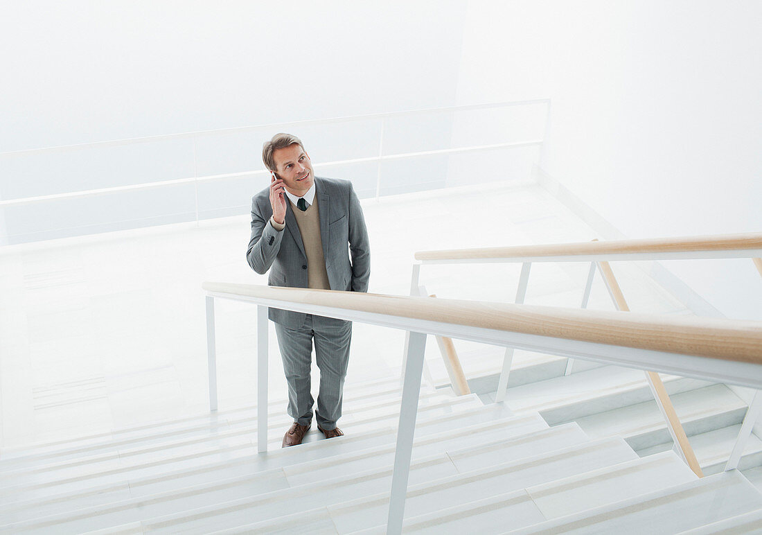 Businessman talking on cell phone