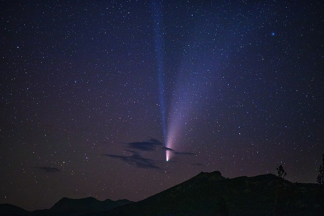Comet Neowise over Mammoth Mountain, California, USA