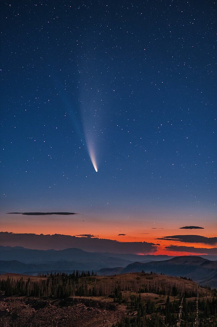 Comet Neowise, Brian Head Peak, Utah, USA