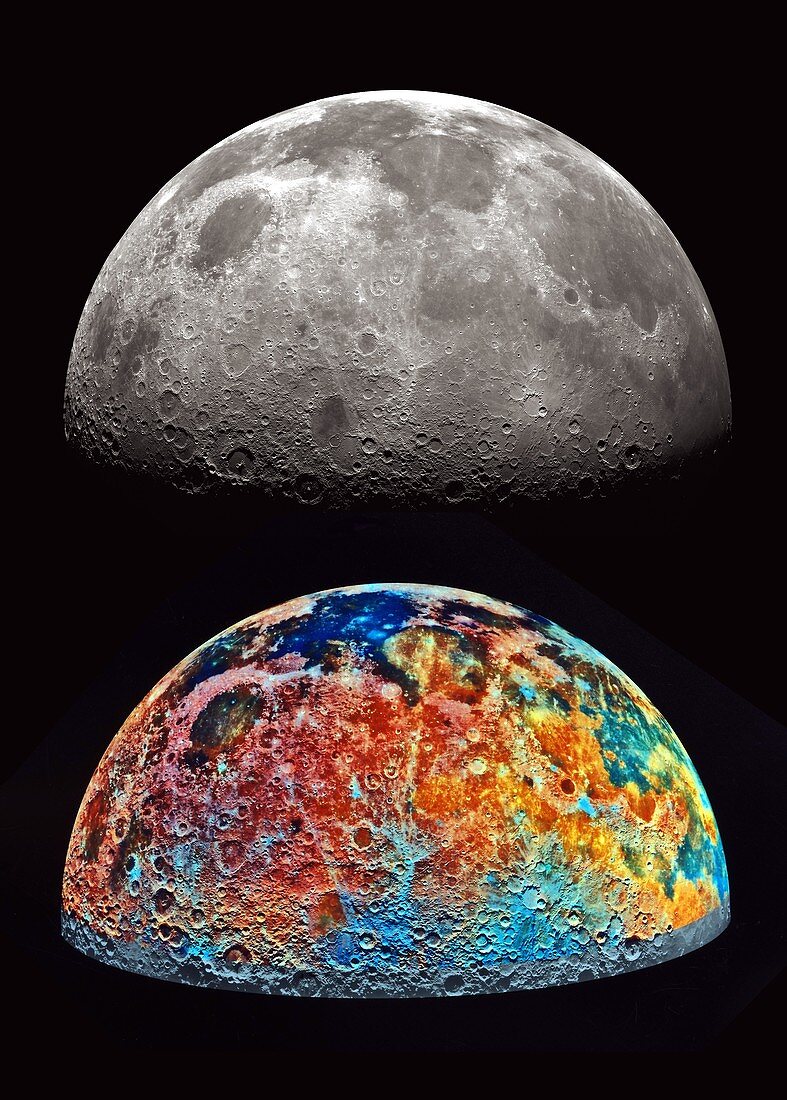Soil composition of the Moon, Galileo spacecraft images