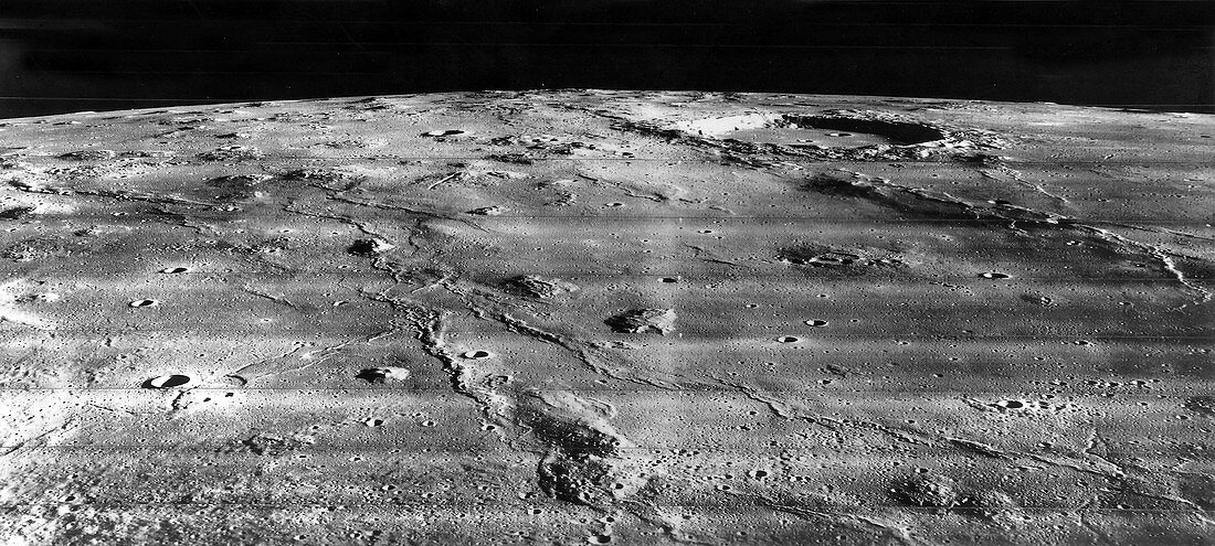 Marius hills area of the Moon, Lunar Orbiter 2, 1966