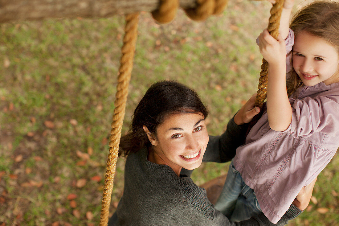 Portrait of smiling mother and daughter