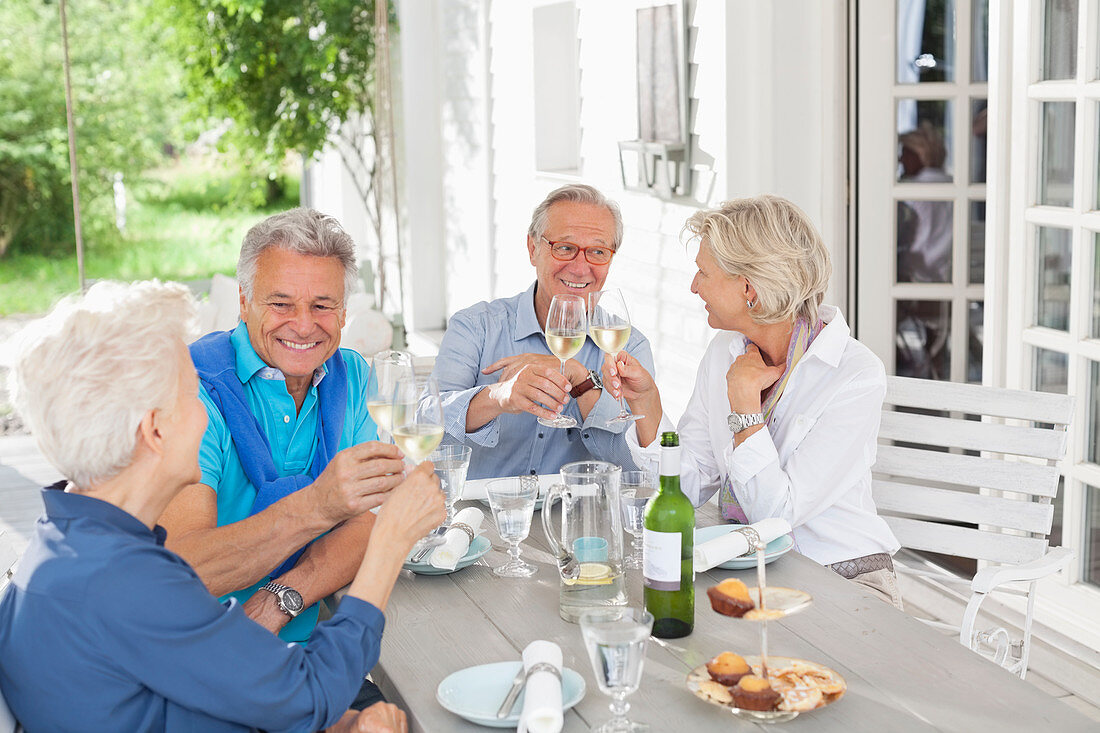 Friends toasting each other