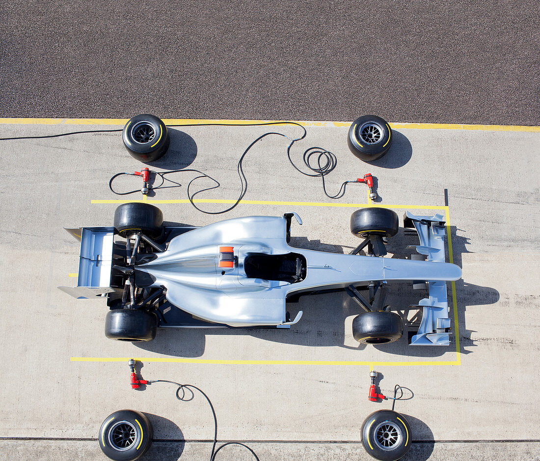 Race car sitting at pit stop