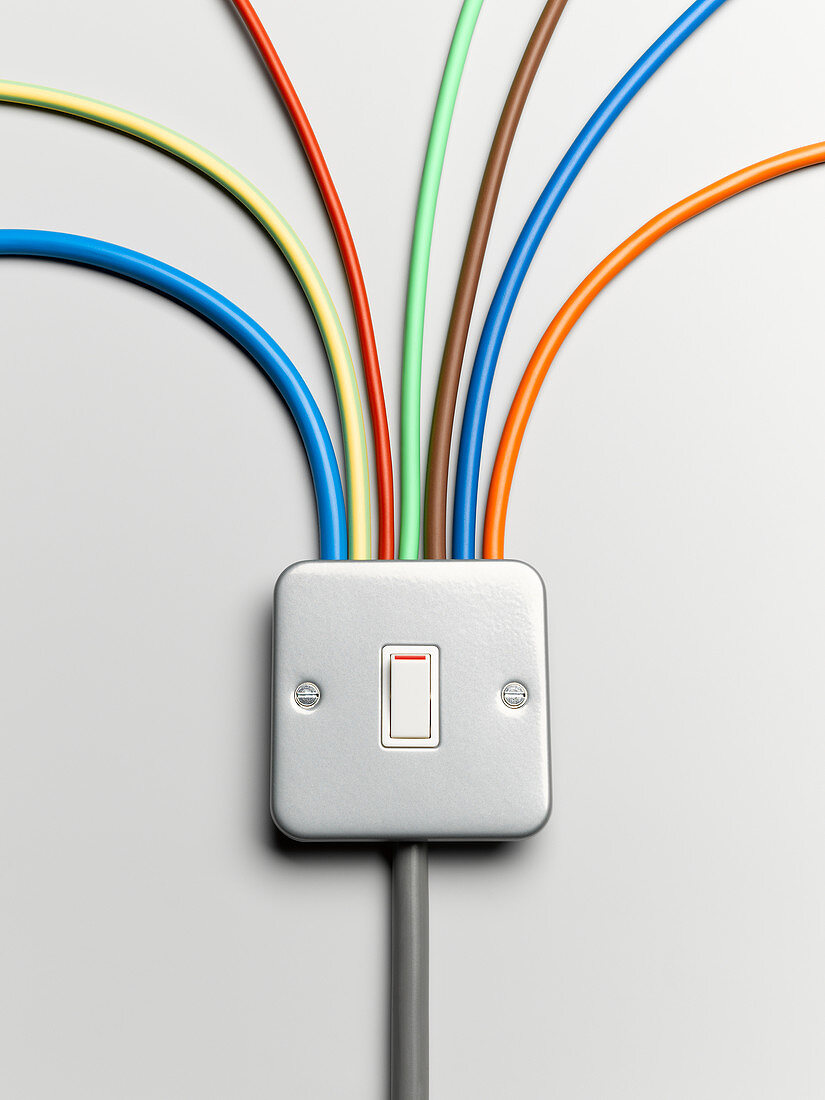Colorful cords from light switch
