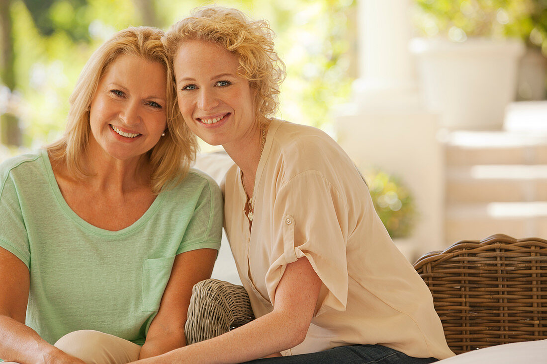 Portrait of smiling mother and daughter