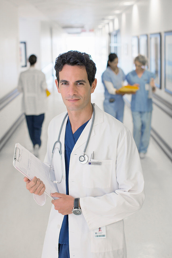 Portrait of smiling doctor in hospital