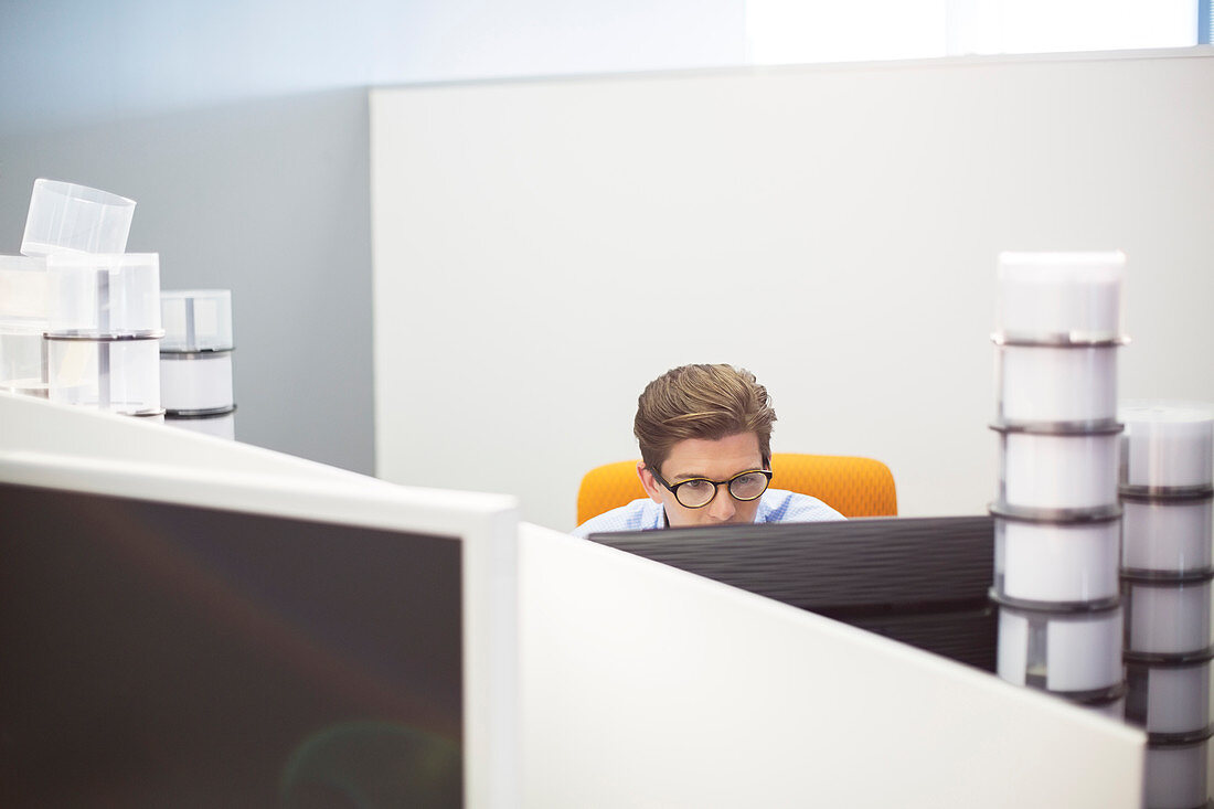 Businessman working at desk