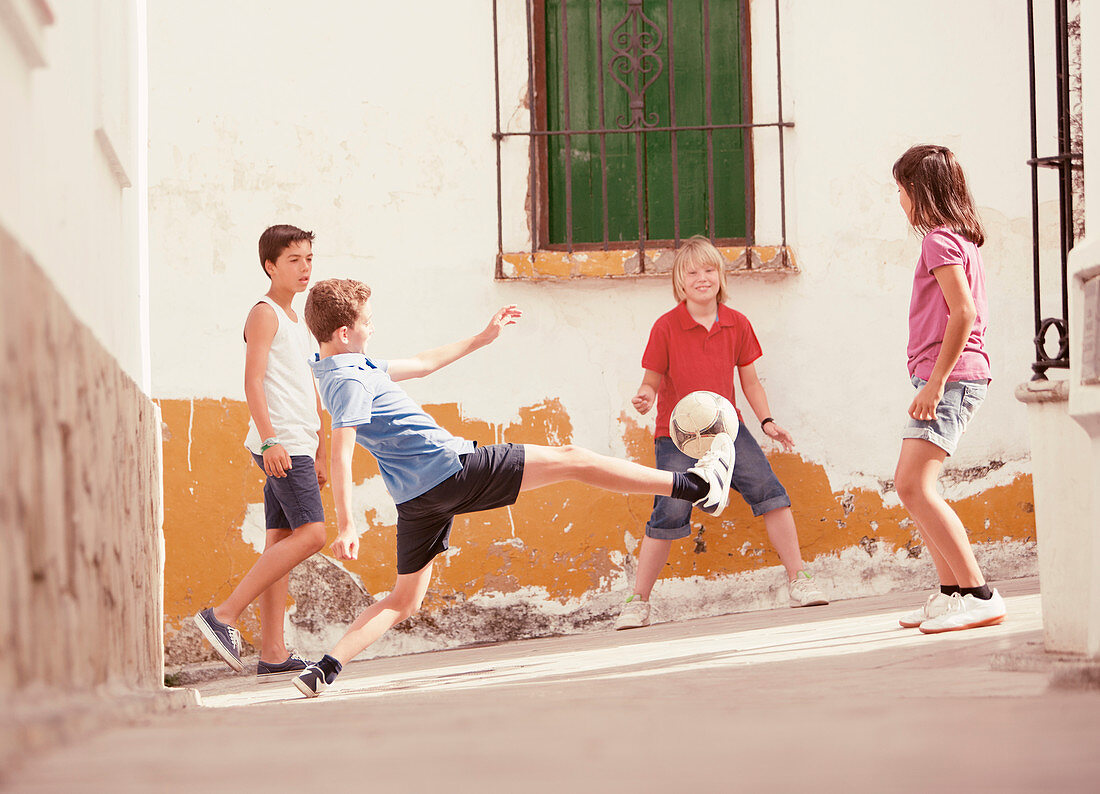 Children playing in alley