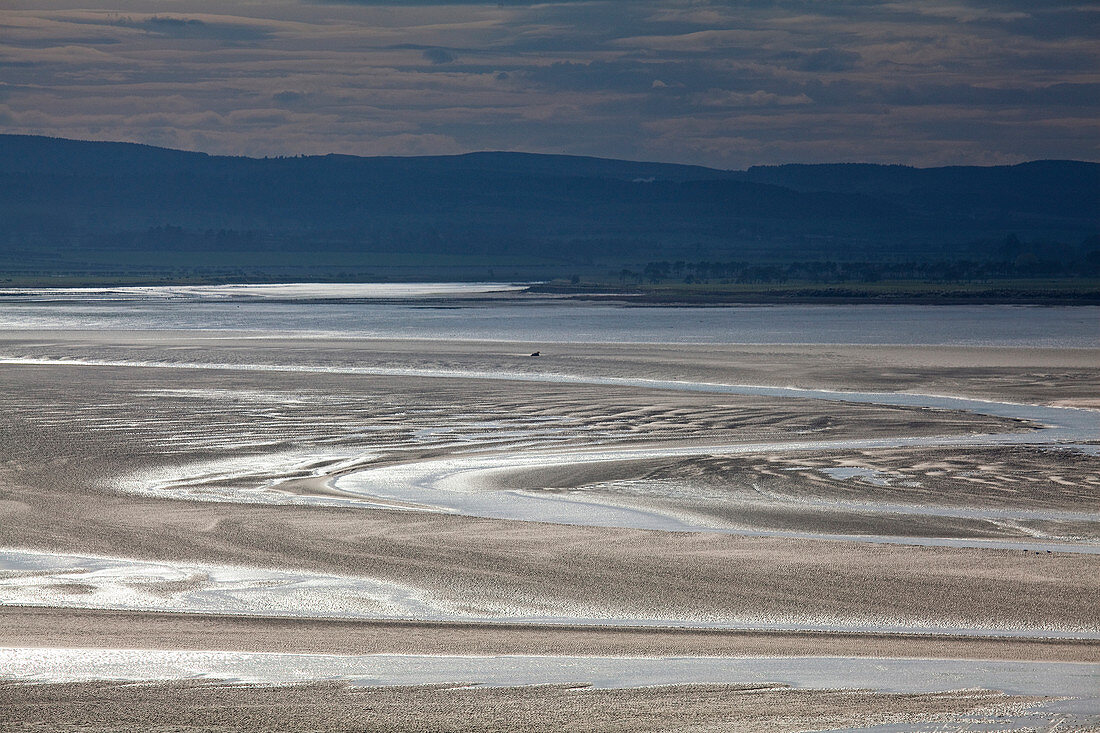 Tide pools on beach at low tide