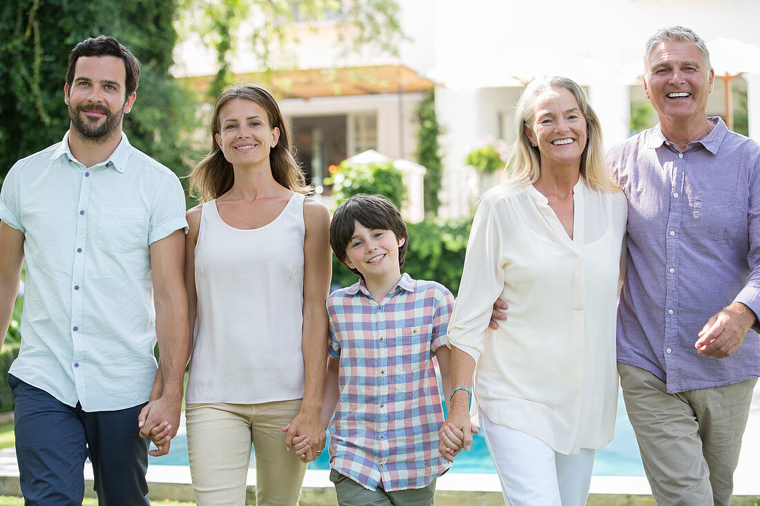 Family walking together outdoors