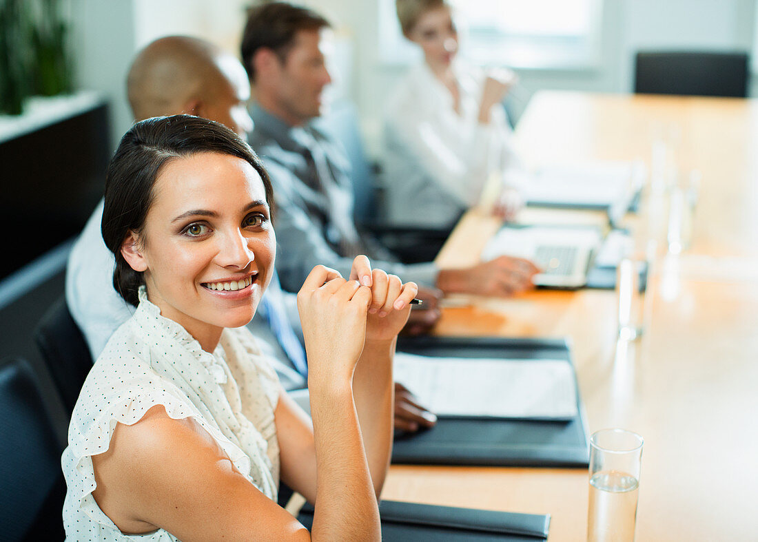 Businesswoman sitting in meeting