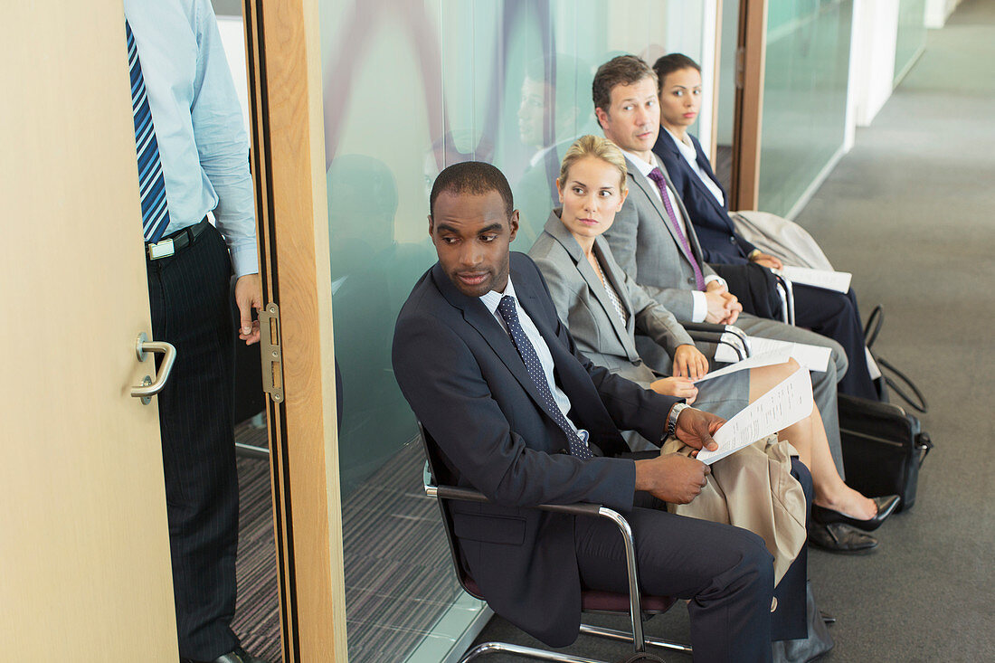 Business people sitting in waiting area