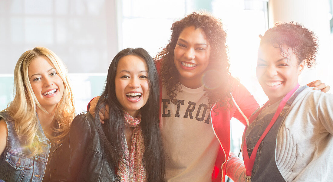 University students smiling