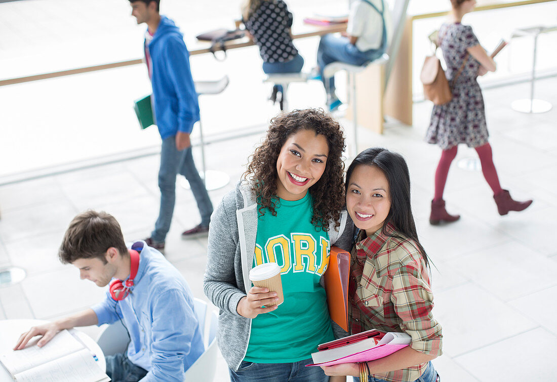 University students smiling