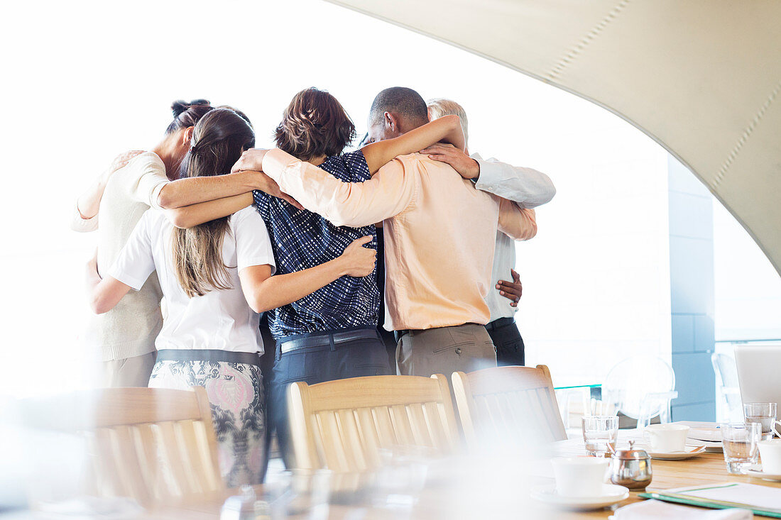 Business people talking in huddle