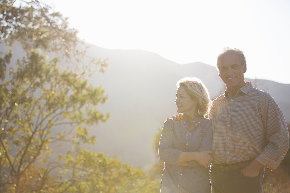 Portrait of happy senior couple outdoors