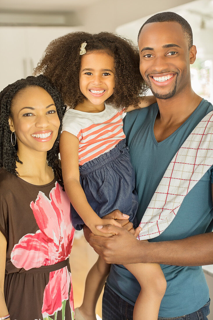 Close up portrait of smiling family