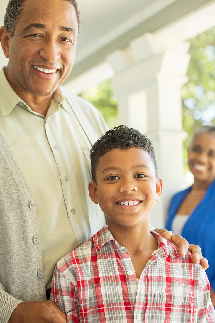 Portrait of grandfather and grandson