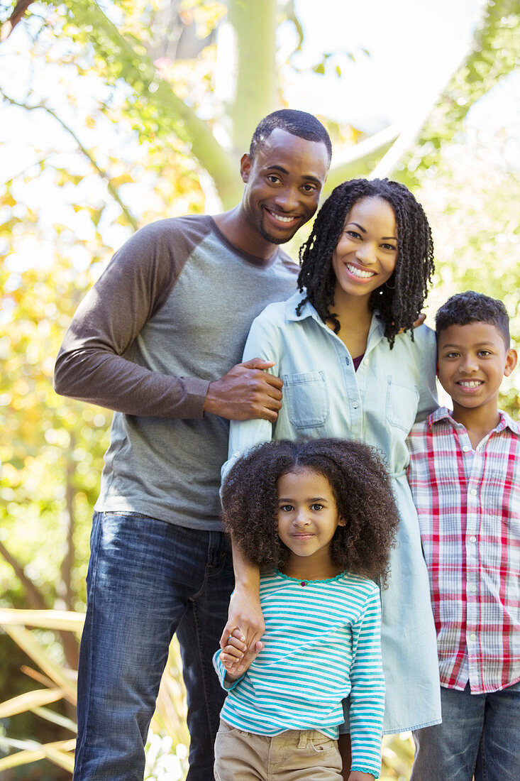 Portrait of smiling family outdoors