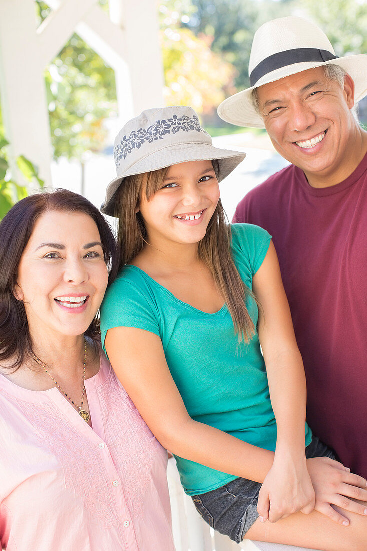 Happy grandparents and granddaughter