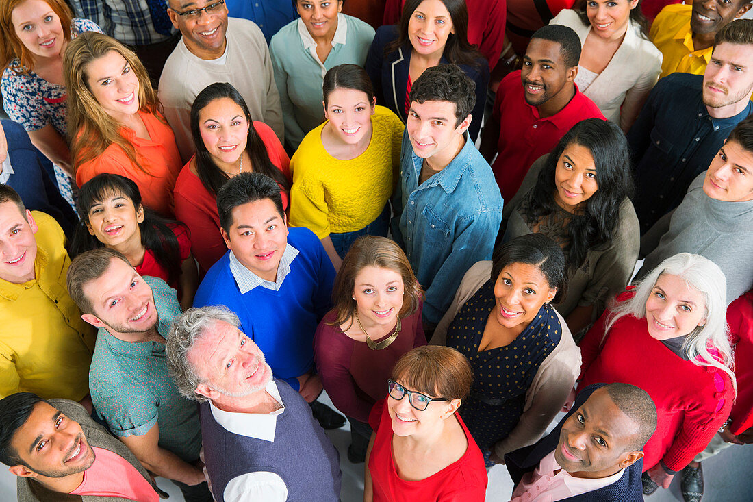 Portrait of diverse crowd