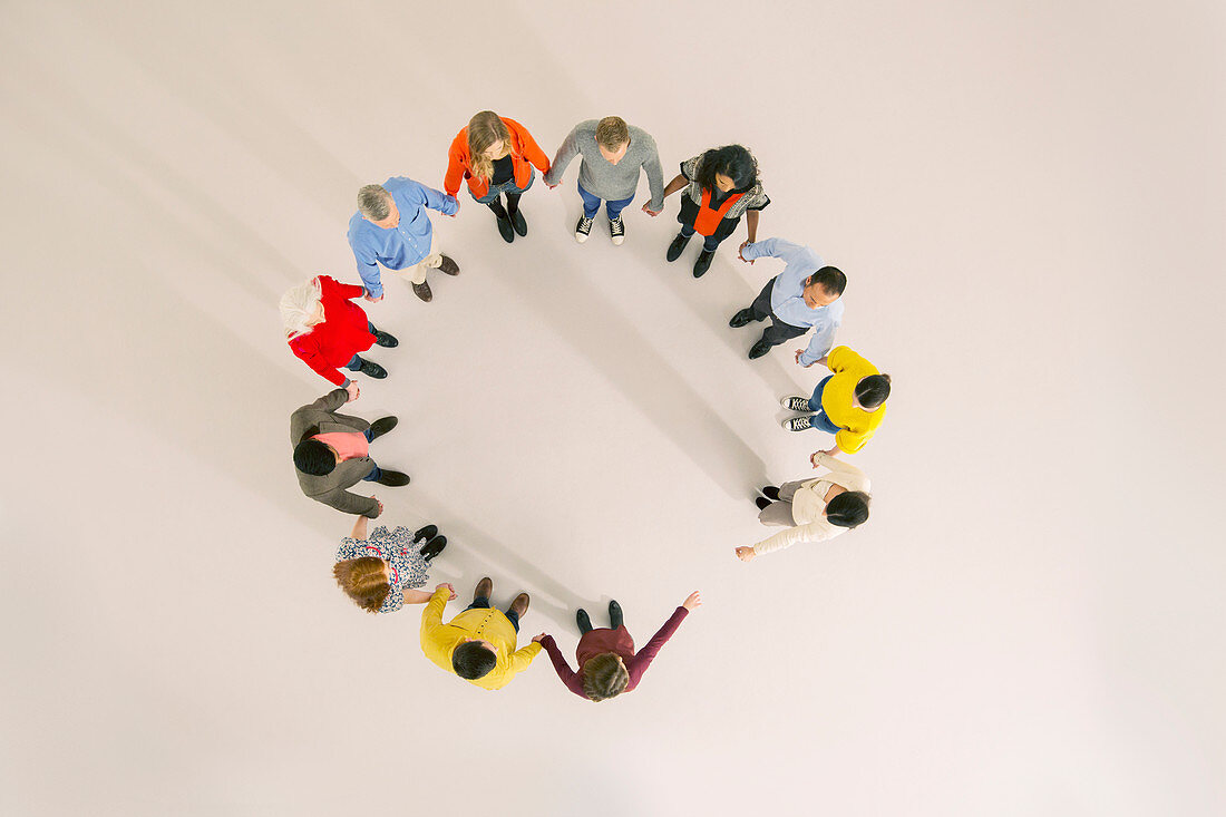 Diverse group forming circle