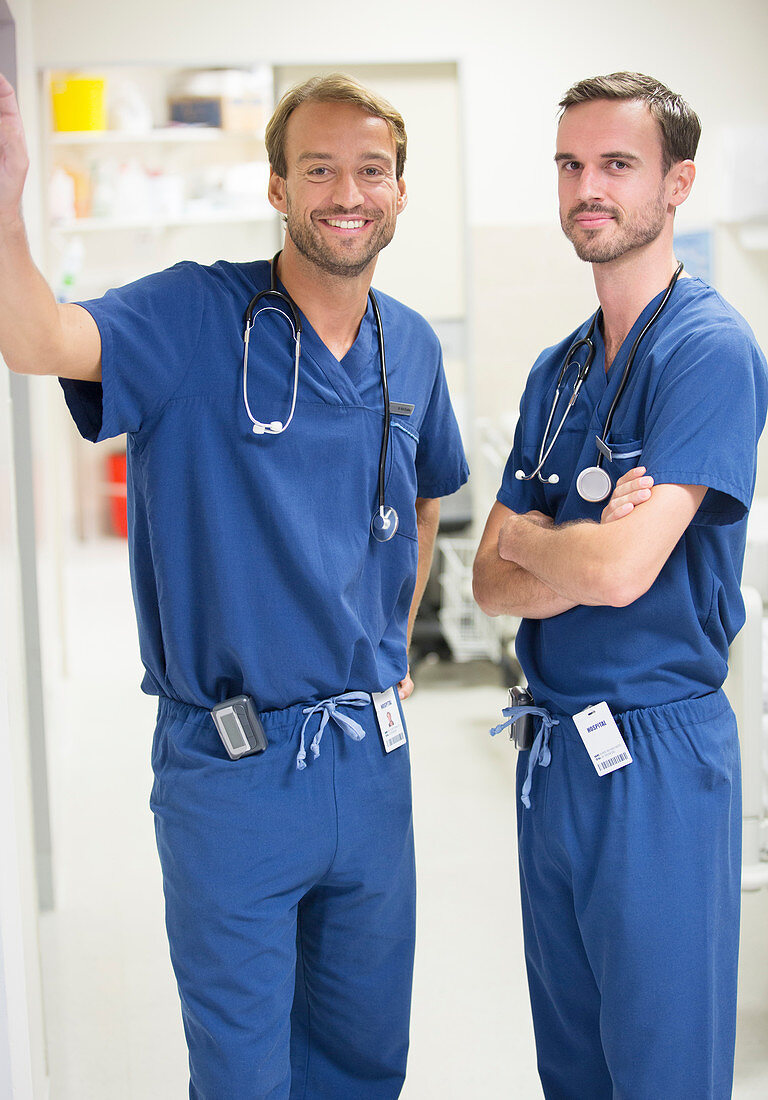 Two smiling male doctors