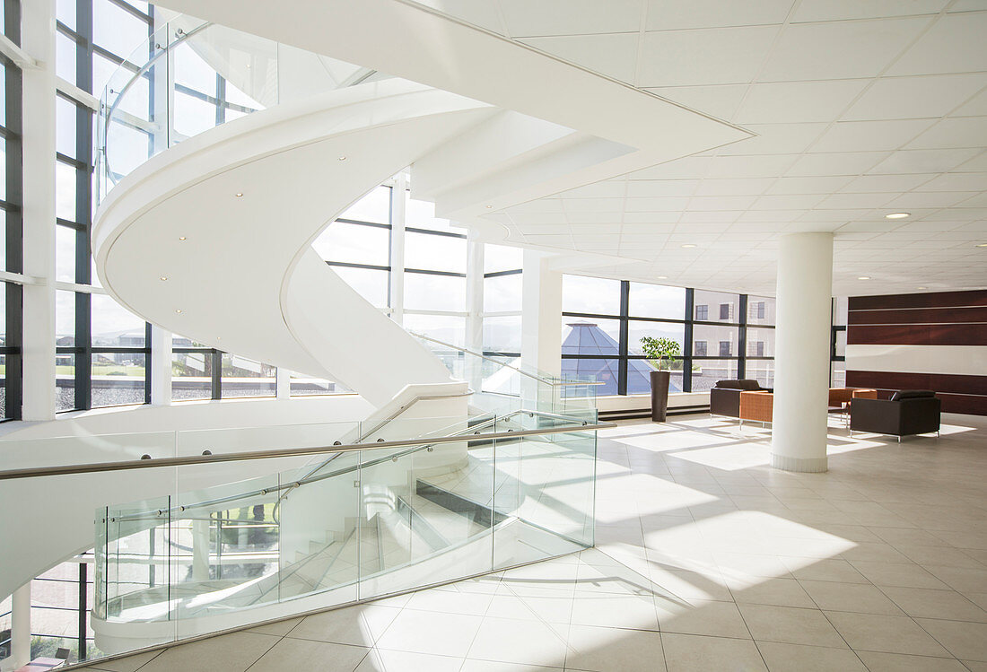 Spiral staircase in modern building
