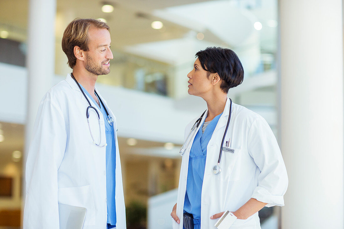 Doctors talking in hospital