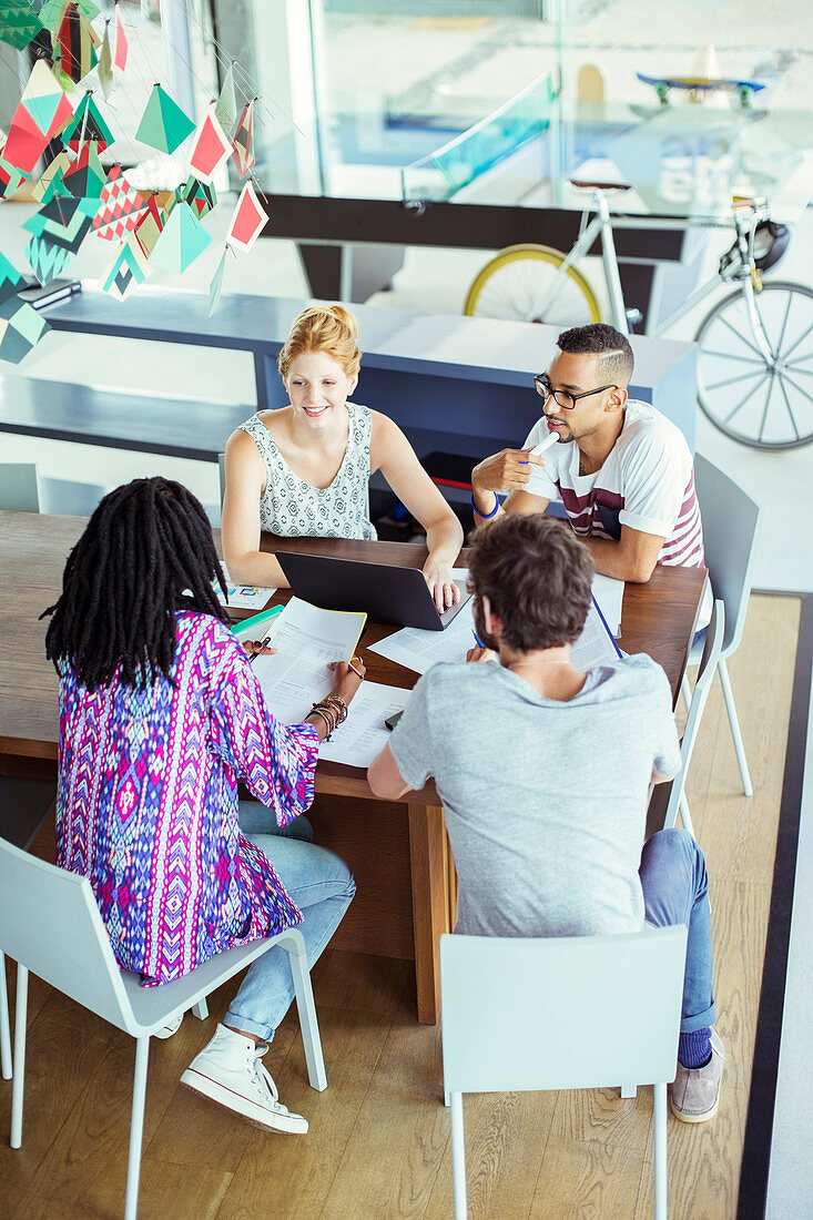 People talking in office