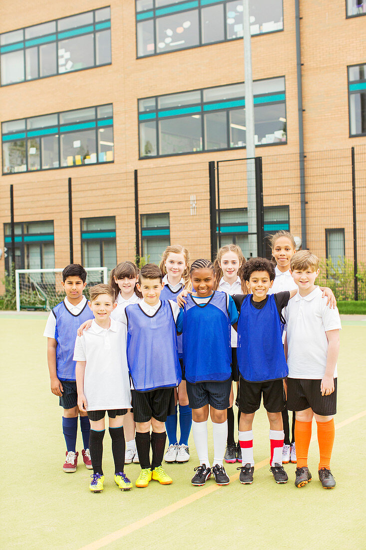 Children wearing sport uniforms