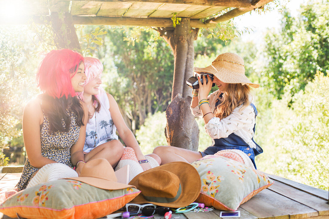 Girls taking photos