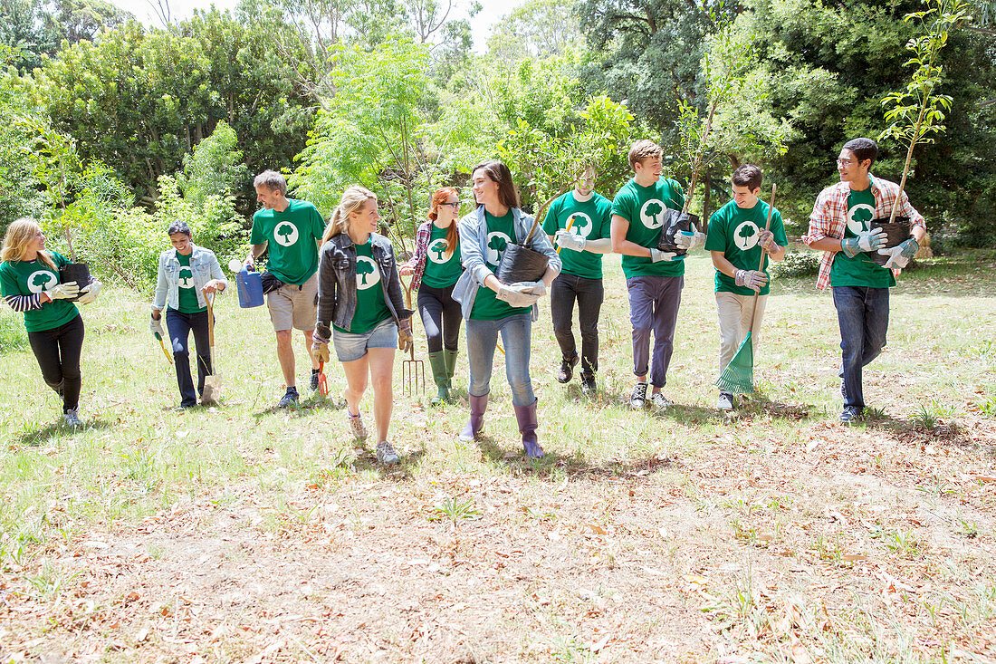 Environmentalist volunteers planting