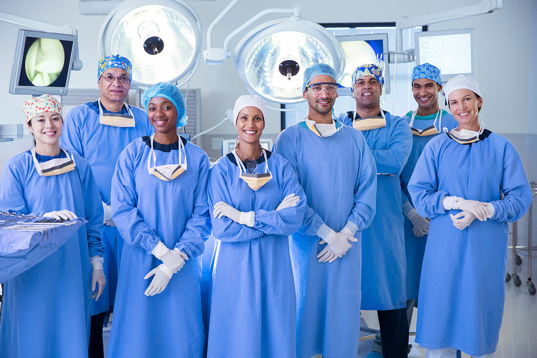 Portrait of confident team of surgeons