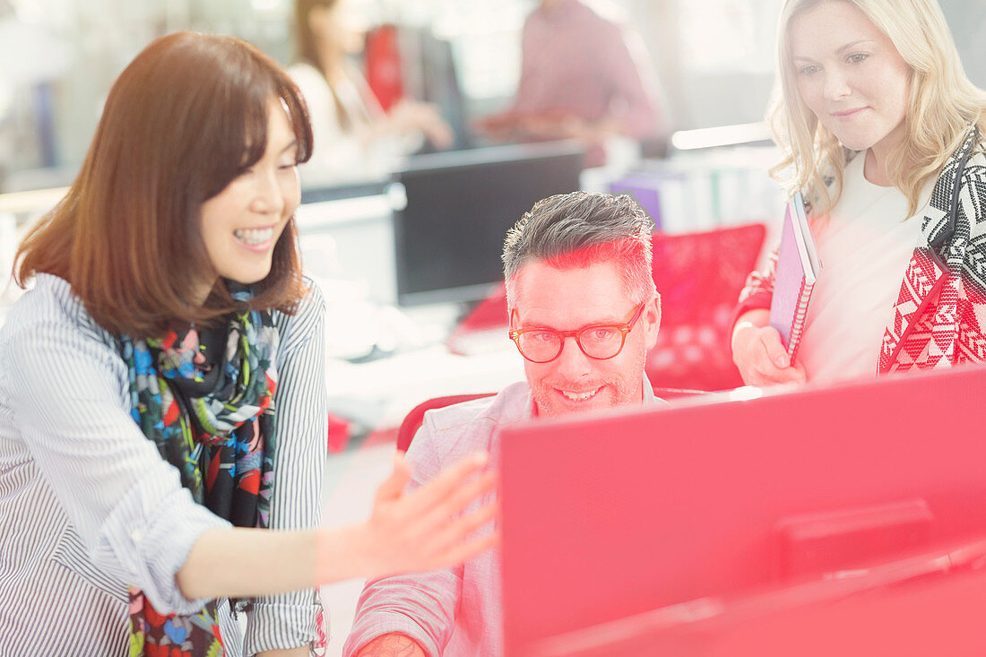 Business people working at computer