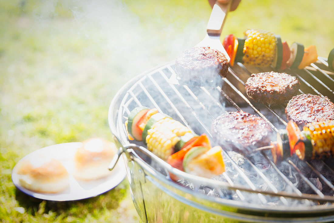 Food on barbecue grill
