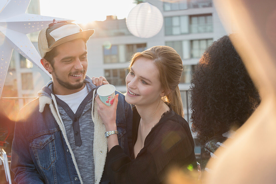 Young couple drinking